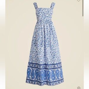 Jcrew cotton block print midi dress